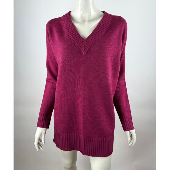 Athleta Wool‎ Cashmere V-Neck Tunic Women S EUC Long Sleeve Relaxed Pullover - Picture 1 of 13